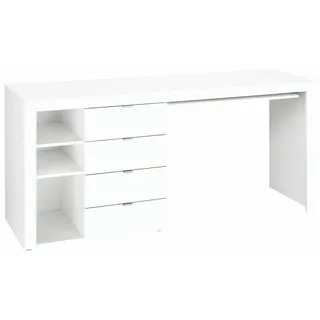 borchardt Möbel Schreibtisch BORCHARDT MÖBEL "Dolly", weiß (weiß matt), B:173cm H:78cm T:50cm, Tische, Schreibtisch, mit 3 Fächern und 4 Schubkästen