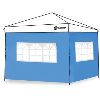 Sekey 2PCS Seitenwände für Pavillon 3x3 Wasserdicht Winterfest, Seitenwände für Pavillon Partyzelt Gartenzelt 3x3m, 1 Fenster 1 Tür, Grau (Blau,
