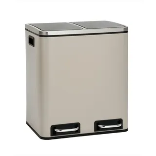 Svita TM2X15 Mülleimer 30 Mülltrennsystem Abfalleimer mit Fächern Taupe