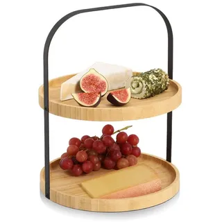 Zeller Present Etagere, Bambus/Metall, schwarz FSC® 100%