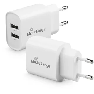 MediaRange 12W, 2x USB-A weiß