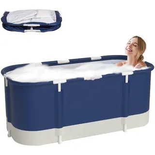 Sinbide Faltbare Badewanne, installieren und tragbare abnehmbare Badewanne, Geeignet für Erwachsene und Kinder,ideal für zu Hause Spa,vier Stile 115x60x50cm (LxBxH) (blau)