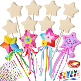 Atoylink Bastelset Kinder Mädchen, 12 Stück Prinzessin Zauberstab Basteln Prinzessin Zubehör Mädchen Party Mitgebsel Prinzessin Basteln Kindergeburtstag Geschenk Mädchen 3 4 5 6 7 8 9 10 Jahre