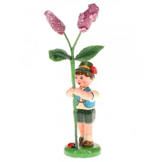 Hubrig Volkskunst Hubrig Blumenkind, Junge mit Flieder, Höhe etwa 11 cm