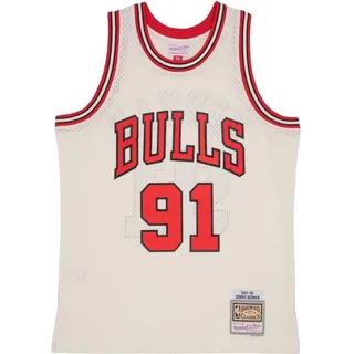 Mitchell & Ness NBA Chicago Bulls Dennis Rodman Off White Team Color Swingman Jersey OFF-WHITE Rodm Beige,