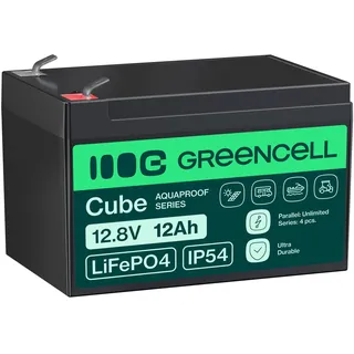Green Cell LFPGC12V12AH USV-Batterie Lithium-Eisen-Phosphat LiFePO4 12,8 V 12 Ah