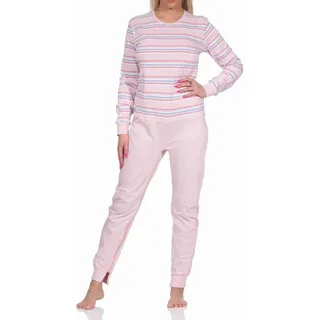 Normann Care Pyjama Damen Pflegeoverall langarm mit Reissverschluss am Rücken und Bein rosa XXL