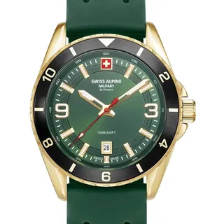 Swiss Alpine Military 7034.1818 Herrenuhr Sierra gold grün 42mm 10ATM