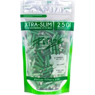 Purize Xtra Slim Filtertüten mit Aktivkohle, 250 Stück, Grün