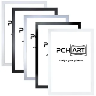 pch[art] Bilderrahmen New Alaya | Farbe: Weiß | Größe: 70x100 cm | zeitloser und schlichter Rahmen für Poster, Fotos und Portraits
