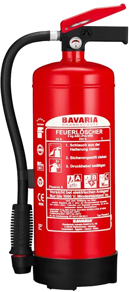 Bavaria Phoenix 6 Mano - 6kg - Pulver-Dauerdruck-Feuerlöscher