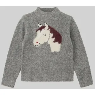 s.Oliver Strickpullover mit flauschigem Pferde-Motiv