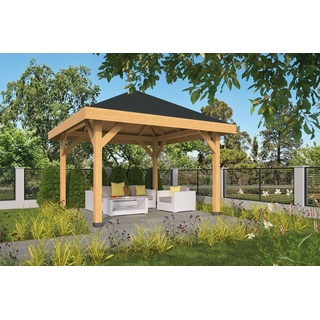 Gartenpavillon Douglasie 430x430 cm Gartenlaube Pavillion Holz Unterstand Garten