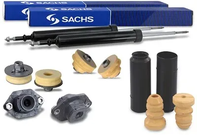 Sachs 2x Stoßdämpfer +Domlager +Staubschutzsatz hinten [Hersteller-Nr. 40669395] für BMW