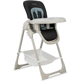 MOMI GOJO Kinderhochstuhl Schwarz - Multifunktionaler Fütterungsstuhl mit Tablett und Rollen.