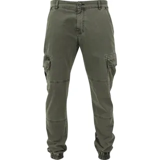 URBAN CLASSICS Washed Cargo Twill Hosen Olive 34