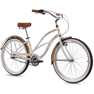 26 Zoll Beachcruiser Damenrad CHRISSON SANDY 3G SHIMANO Nexus weiß gold - Weiß/Gold