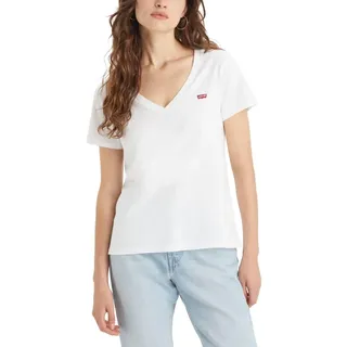 Levi's Damen. Perfect Vneck T-Shirt mit V-Ausschnitt, Weiss, M