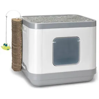 Karlie Katzentoilette Cube II | mit Aktivkohlefilter - Bett | Weiß