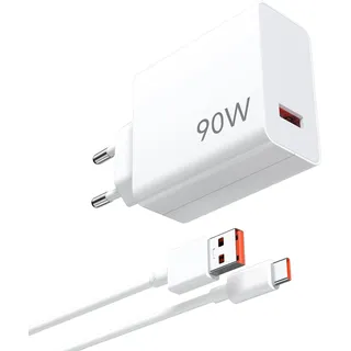 90W USB Ladegerät und USB C Kabel für Xiaomi 14 13 Ultra Poco X7 Pro F6, Turbo Schnellladeadapter Ladegerät und Typ C Kabel 1Meter für Poco X4 Pad M6 für Xiaomi 14T 13T M6 Mi 10T Pro Lite