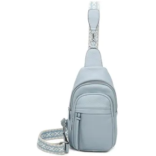 OBC Damen Bodybag Sling Tasche Rucksack Gürteltasche Crossbag Crossover Schultertasche Crossbody Brusttasche Umhängetasche Hellblau