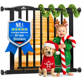 Kidiz KIDIZ® Schutzgitter für Treppen Tür, Auto Close Kindertreppengitter ohne Bohren 90° Stop, Absperr Türschutzgitter, schwenkbare Trennwand, Treppenschutzgitter, Klemmen