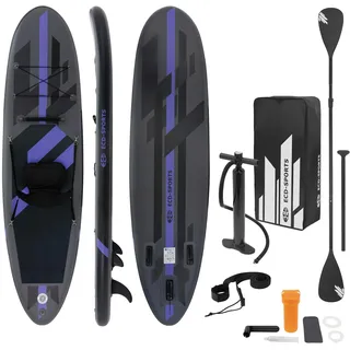 ECD Germany Aufblasbares Stand Up Paddle Board mit Kajak-Sitz Schwarz