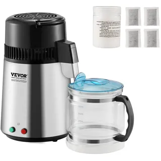 Vevor Wasser Destilliergerät Distiller Edelstahl Wasserdestilliere 4L Silber Water Distiller Wasserdestiller Wasserdestilliergerät