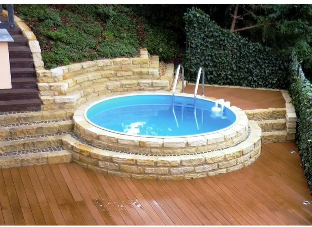 Stahlwand Pool Rundbecken IBIZA 350 x 120 cm
