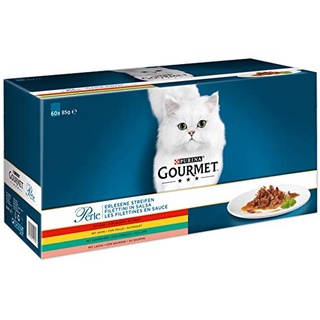 Purina Gourmet Perle Еrlesene Streifen mit Huhn, Rind, Lachs & Kaninchen 60 x 85 g