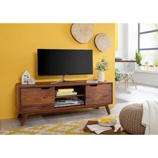 Massivmoebel24 MASSIVMOEBEL24.DE TV-Board Sheesham 134x40x48 walnuss lackiert MALMÖ 2#119