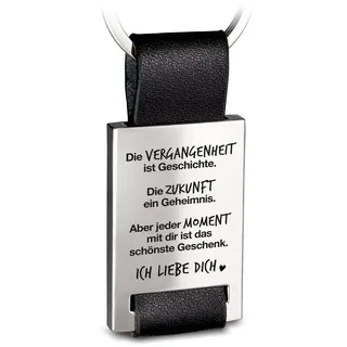 FABACH Schlüsselanhänger Mit Gravur Aus Leder - Ich Liebe Dich Schlüsselanhänger Für Partner, Freundin, Freund - Jeder Moment Mit Dir Ist Das Schönste Geschenk