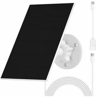 Solarpanel für eufy Kamera, 5V 2,5W Solar Panel für eufy E, 2C/2C Pro, 2/2Pro, E20/E40, Solo, SoloCam Spotlight, IP65 Solarmodul-Ladegerät für eufy Solarpanel mit Micro-USB-Anschluss und Gummistopfen