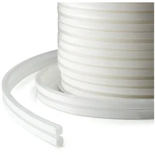 DQ-PP Türdichtband DQ-PP 10m Dichtung OMEGA 9x7mm Fensterdichtung Silikon selbstklebend, Profil OMEGA 9x7mm, Türdichtung weiß