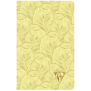 Clairefontaine 193596C Notizbuch Neo Deco Frühlings Sommer Kollektion, mit Fadenbindung, 9 x 14cm, 48 Blatt, liniert, 90g, elfenbeinfarbiges Papier, 1 Stück, Gelb Tropikal