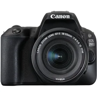 Canon EOS 200D Digital SLR Camera with EF-S 18-55 mm f/4-5.6 is STM Lens - Black