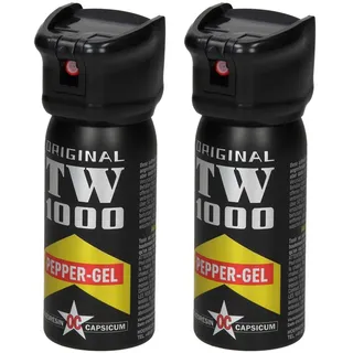 2 Stück Pfefferspray Pfeffergel zur Selbstverteidigung - 50 ml - bis zu 5m Reichweite - mit Flip Top - Pfefferspray zur Tierabwehr Tierabwehrspray Verteidigungsspray Pepperspray Abwehrspray Pepper Gel
