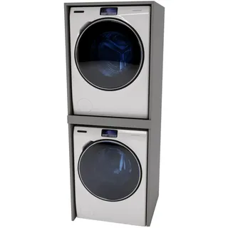 craftpak Waschmaschinenschrank für Waschmaschine & Wäschetrockner 66x180x65cm - 2 Jahre Gewährleistung - mind. 14 Tage Rückgaberecht - Grau