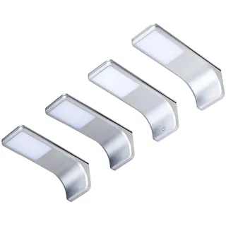 Kalb Material Für Möbel LED Unterbauleuchte, silber-grau, warmweiss, 4er SET