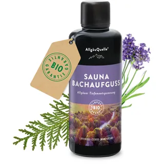 AllgäuQuelle Sauna Aufgussmittel mit 100% Bio Öle Tiefenentspannung Lavendel Zeder Mandarine 100ml