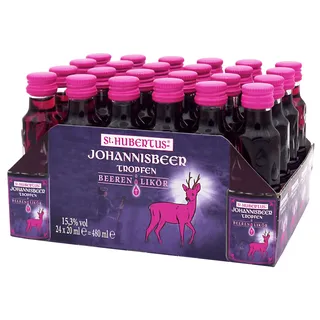 st. hubertus likör St. Hubertus Johannisbeer Tropfen Beeren-Likör 15,3% vol. 24x20 ml