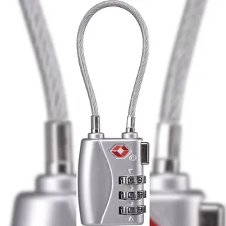 Sygonix SY-5044450 Kabelschloss 33 mm TSA Silber Zahlenschloss