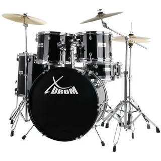 XDrum Semi 20" Studio Schlagzeug Midnight Black Set inkl. Galgenständer - Crash Becken