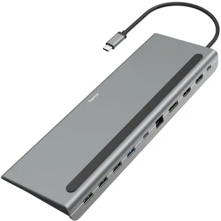Hama USB-C, Dockingstation + USB Hub Grau
