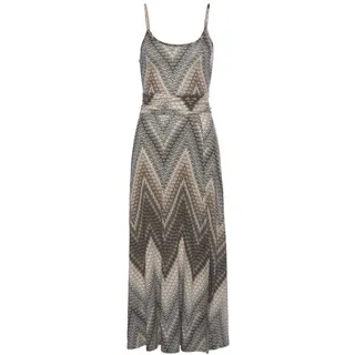 LASCANA Midikleid Damen schwarz-braun-creme bedruckt Gr.38
