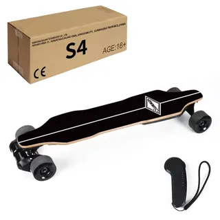 Elektro Skateboard Erwachsene mit Fernbedienung, 25KM/H mit 1000W Doppelantriebsmotor - 30KM Reichweite Regulierbare Geschwindigkeit - Wasserdicht Schockabsorbierendes Longboard für Anfänger