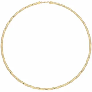 FIRETTI Halsreif »Schmuck Geschenk Gold 585, Fantasiekette gedrehte Optik«, gelb