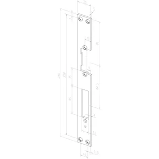 ASSA ABLOY effeff Flachschließblech für Türöffner 002, Edelstahl