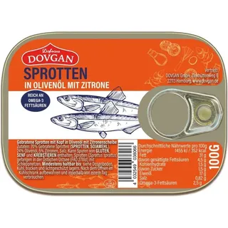 DOVGAN Sprotten in Olivenöl mit Zitrone 100g