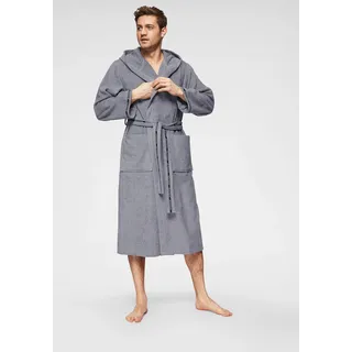 bruno banani »Danny, Normallänge & Überlänge, auch in extra lang, Hotelbademantel«, Gr. S, grau L:120cm in Gr. S, Walkfrottee, Hausmäntel, mit Logostreifen, Herren Bademantel aus 100% Baumwolle, S-4XL Bruno Banani 4XL Länge: 125 cm